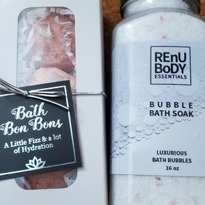 REnU Body Bubble Bath  Bath Bombs White, Peach